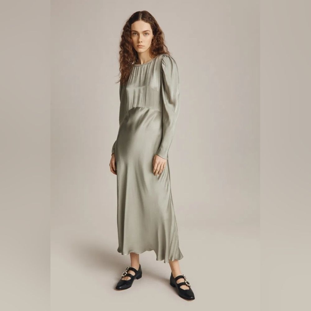 Ghost London | Long Sage Rosaleen Dress Green — image 8 of 8